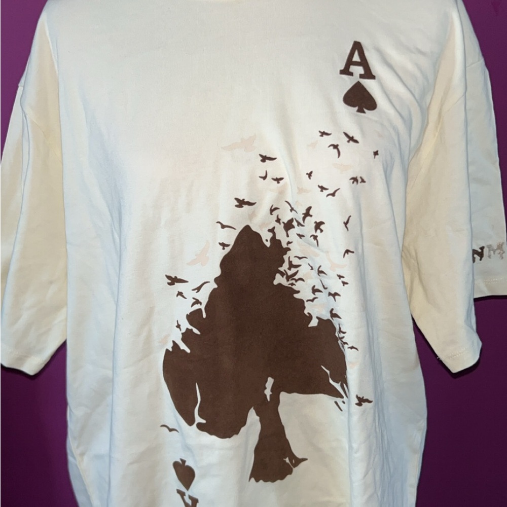 MENS DENIMiCITY Cream and Brown Graphic T-Shirt - Picture 4 of 4